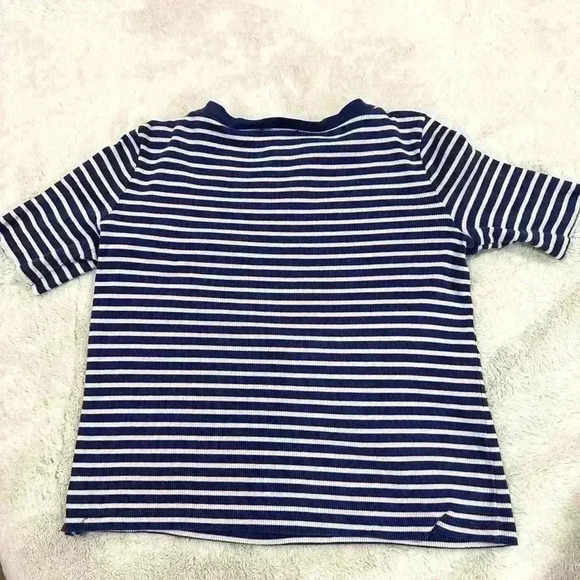 POLO RALPH LAUREN bright blue & white stripped/coastal aesthetic size LP - Picture 2 of 3